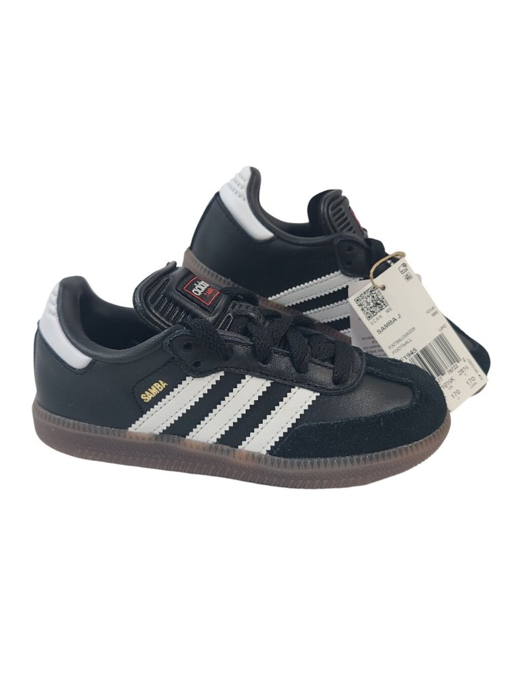 NEW Adidas Samba J Kids Soccer Shoes Black/White Sneakers Size 11K
